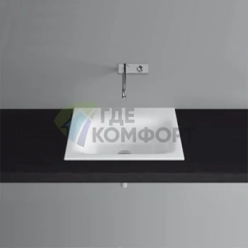 Раковина BETTELUX встраеваемая на столешницу 60x49 5x0 9-12см без отвпод смесительитель без перелива с крепежем цвет белый - фото 1