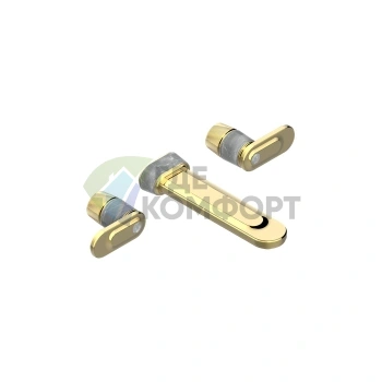 Настенный смеситель для раковины THG Corvaire A Manettes Fior di Bosco с двумя вентилями в полированном золоте (U8L-F01-40SGB) - фото 1