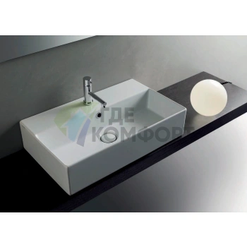 Раковина подвесная (71x37 cм) без отв под смесительитель цвет белый GLOBO Incantho - фото 1