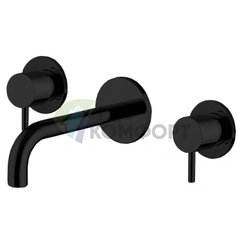 Смеситель для раковины FIMA Carlo Frattini SPILLO UP двухвентильный встраиваемый, матовый черный (F3161L/5NS) - фото 1