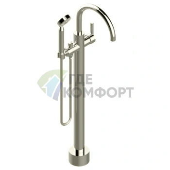 Напольный смеситель для ванны THG Les Ondes с ручным душем, матовый никель (G8B-С01-6508S) - фото 1