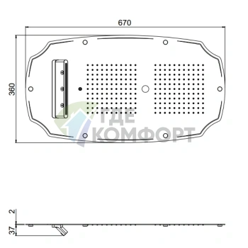 Встраиваемая душевая система Carimali MYDREAM COLONIAL 700x400 мм с 242 форсунками, 3 режимами воды и хромотерапией (23072XN/S-CRX) - фото 2
