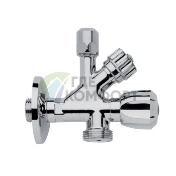 Угловой вентиль FIMA Carlo Frattini с выходом для стиральной машины хром (F209/1CR) - фото 1