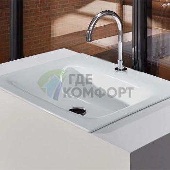 Раковина BETTELUX встраеваемая на столешницу 100x49 5x0 9-12см с 1 отвпод смесительитель без перелива с крепежем цвет белый - фото 1