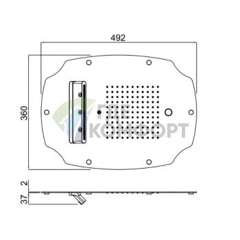 Встраиваемая потолочная душевая система Carimali MYDREAM COLONIAL 500x400 мм, 121 форсунка, 3 режима: дождь, каскад, хромотерапия (23078XN/S-CRX) - фото 2