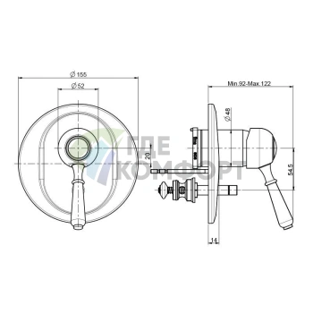 Смеситель для душа встроенный FIMA Carlo Frattini Bell с переключателем на 2 выхода, хром (F3369X2CR) - фото 2