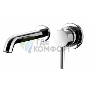 Настенный встраиваемый смеситель Bossini Oki с изливом 22 см, хром (Z005302.030) - фото 1