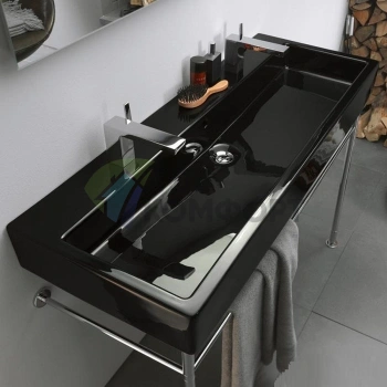 Раковина Duravit Vero для мебели с перел с 2 отв под смеситель включая крепление 1000x470мм Цвет Черный - фото 1