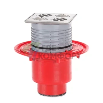 Трап HL310N-3000-SML с решеткой 115x115 мм и вертикальным выпуском DN50 манжетой для соединения с SML трубой - фото 1