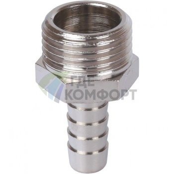 Штуцер НР 1/2x10, никелированный Stout - фото 1