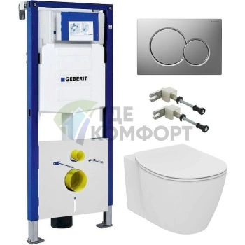 Комплект унитаза Ideal Standard Connect AquaBlade с инсталляцией Geberit UP320 - фото 1