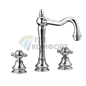 Смеситель для раковины на 3 отверстия SIMAS VICTORIA в хроме (VIBLA cr) - фото 1