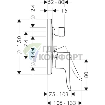 Смеситель для душа Hansgrohe Metris 31493000 - фото 4