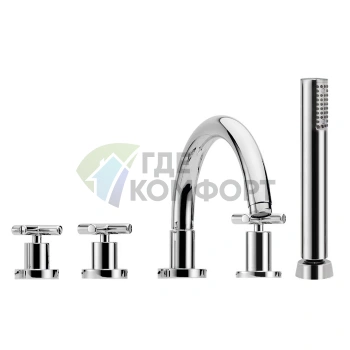 Смеситель FIMA|Carlo Frattini Maxima для ванны с изливом и душевым комплектом, хром (F5314CR) - фото 1