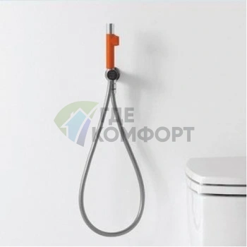 Ручная лейка для душа Agape Al dente с подводом воды и шлангом в оранжевом цвете (ARUB0916AR) - фото 1