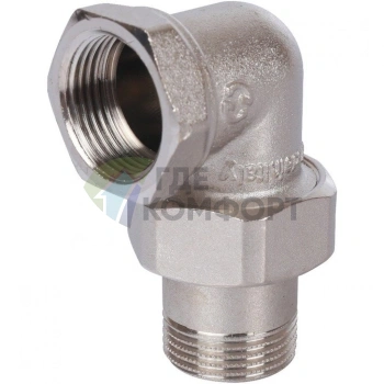 Разъемное угловое соединение американка ВН 3/4 уплотнение под гайкой o-ring кольцо, никелированное Stout - фото 4