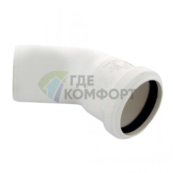 Отвод канализационный Raupiano Plus 50х45° REHAU (РЕХАУ - 11211141001) - фото 2