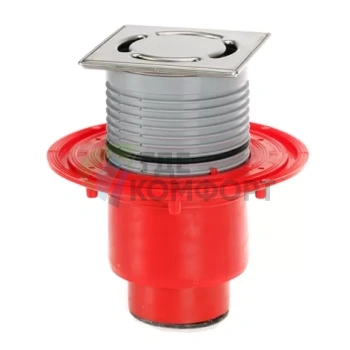 Трап HL310NPr-3000-SML с решеткой 115x115 мм-с сифоном Primus и вертикальным выпуском DN50 манжетой для соединения с SML трубой - фото 1