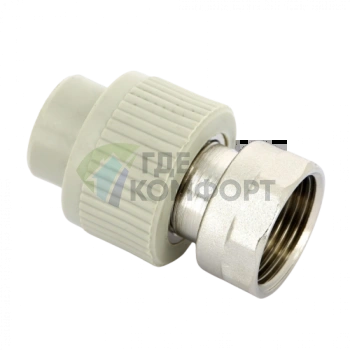 Переходник с накидной гайкой и вварным латунным патрубком PPR 20х1 FV-Plast - фото 1
