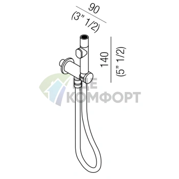 Ручная лейка для душа Agape Al dente с подводом воды и шлангом в оранжевом цвете (ARUB0916AR) - фото 2
