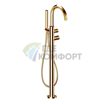 Напольный смеситель для ванны с ручным душем Fantini Venezia In Matt British Gold (29 P6 N080B) - фото 1