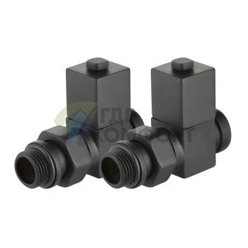 Набор дизайн-вентилей Royal Thermo CUBE 1/2 черный, RTE 56.0006, НС-1422575 - фото 4