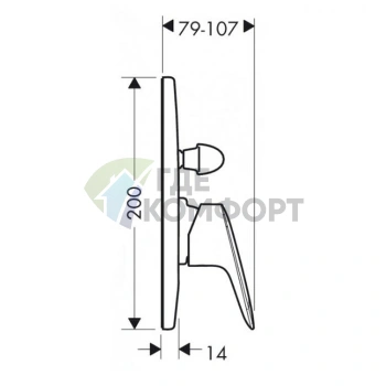 Встраиваемый смеситель для ванны Hansgrohe Logis с внешним переключателем, хром (71406000) - фото 2