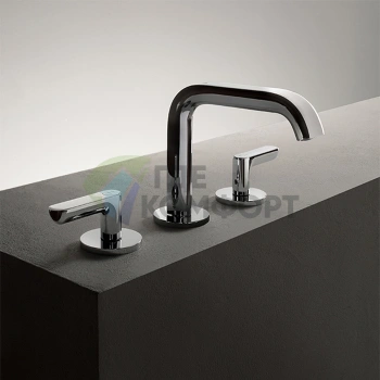 Смеситель для раковины Fantini Icona Deco с нажимным донным клапаном, хром (53 02 R106) - фото 1