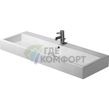 Раковина Duravit Vero шлиф с перел без отв под смеситель включая крепление 1200x470мм Цвет Белый - фото 1