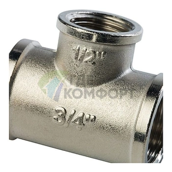 Stout Тройник ВВ переходной никелированный 3/4X1/2X3/4 - фото 4