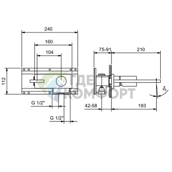 Fantini Milano Встраиваемый смеситель для раковины на 2 отверстия без донного клапана, хром (31 02 E613B) - фото 2