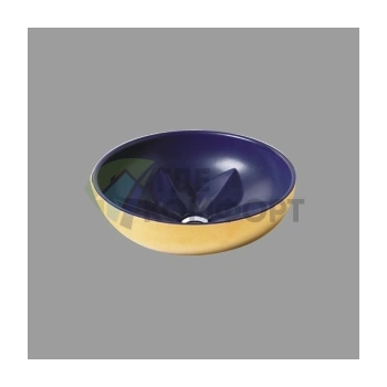 Раковина AZZURRA FLEUR накладная 45х16см без отв под смесительитель цвет золото с синим - фото 1