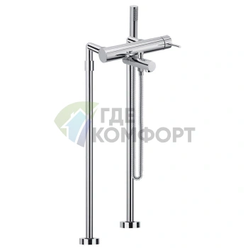 Напольный смеситель для ванны FIMA|Carlo Frattini Spillo Up с душевым набором, хром (F3034/4CR) - фото 1