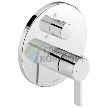 Смеситель для душа Duravit D-Neo: на 2 выхода, встраиваемая установка, хром (DE4210012010) - фото 1