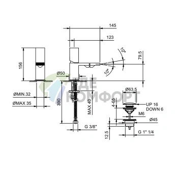 Смеситель для биде Fantini Milano однорычажный с донным клапаном, хром (31 02 3008F) - фото 2