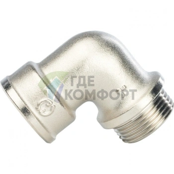 Угольник STOUT с упором внутренняя/наружная резьба 1 никелированный - фото 2