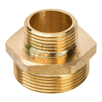 Ниппель STOUT НН переходной 1 1/2 х 1 латунный - фото 1