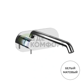 Встраиваемый смеситель Kerasan Nolita для раковины, без донного клапана, матовый белый (922830 Bianco matt) - фото 1