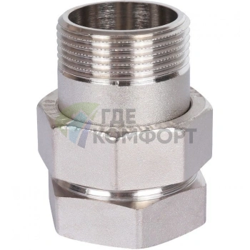 Разъемное соединение американка ВН 1 1/4, уплотнение под гайкой под гайкой, никелированное Stout - фото 2