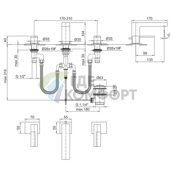 Ручка для смесителя Fantini AR/38, правая, хром (38 02 534602) - фото 2