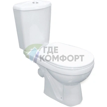 Унитаз-компакт Rosa Комфорт: эргономичная сантехника белого цвета