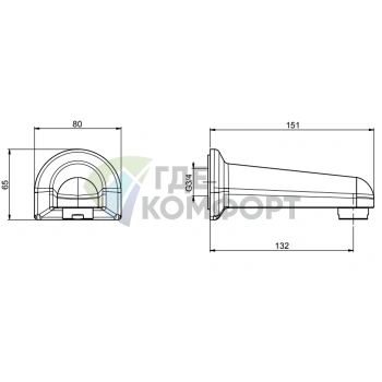 Излив FIMA/Carlo Frattini Wellness настенный, 130 мм, хром (F2040CR) - фото 2
