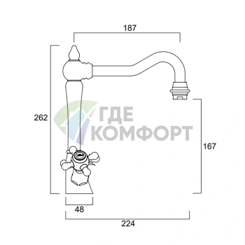 Смеситель для раковины SIMAS VICTORIA однорычажный, хром (VIBLMA cr) - фото 2