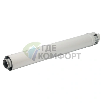 Финальный участок дымохода Stout DN60/100 1000 мм для горизонтального прохода через стену SCA-6010-001001 - фото 1