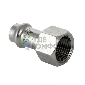 Пресс-муфта с внутренней резьбой 42 мм х 1 1/2 из нержавеющей стали VTi.902.I.004208 VALTEC (ВАЛТЕК) - фото 1