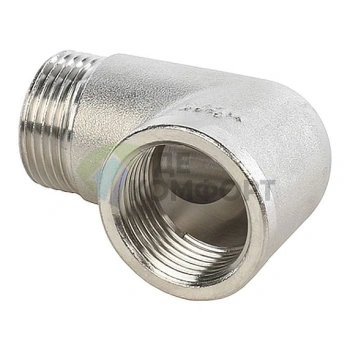 Угольник STOUT наружная/внутренняя резьба латунный НВ 3/4 никелированный - фото 1