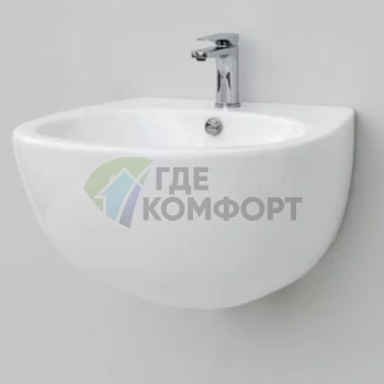 Раковина Artceram FILE 20 подвесная 60х50 см с 1 отв под смеситель со слив-переливом с креплениями цвет белый - фото 1