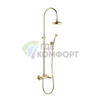 Душевая стойка Bongio Capri с верхним и ручным душем в золотом цвете (17537OR0D) - фото 1