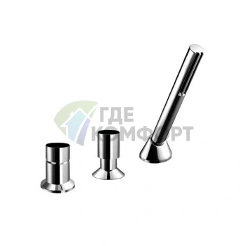 Смеситель для ванны Fantini Nostromo на борт с ручным душем, 2 ввода, хром (50 02 1667) - фото 1