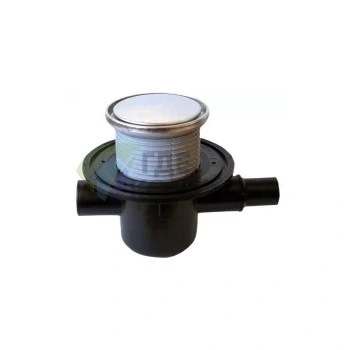 Трап HL300R с круглой решеткой 115x115 мм-с обратным клапаном-с дополнительным входом DN50 и горизонтальным выходом DN40 - фото 1